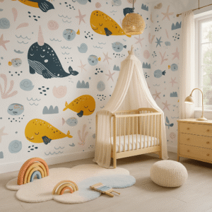Whale Wishes — Luxury Kids Wallpaper Dubai