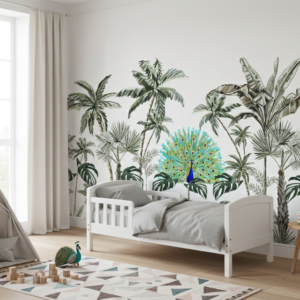Peacock Paradise — Luxury Kids Wallpaper Dubai